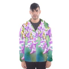 Beautiful Pink Lilac Flowers Hooded Windbreaker (men) by FunnyCow