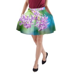 Beautiful Pink Lilac Flowers A-line Pocket Skirt by FunnyCow