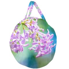 Beautiful Pink Lilac Flowers Giant Round Zipper Tote by FunnyCow