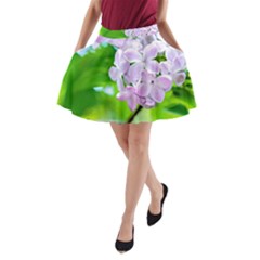 Elegant Pink Lilacs In Spring A-line Pocket Skirt by FunnyCow