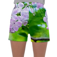 Elegant Pink Lilacs In Spring Sleepwear Shorts by FunnyCow