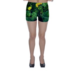 Yellow Dandelion Flowers In Spring Skinny Shorts by FunnyCow