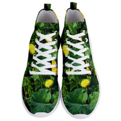 Yellow Dandelion Flowers In Spring Men s Lightweight High Top Sneakers by FunnyCow