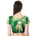 Dandelion Flower Green Chief Short Sleeve Crop Top View2