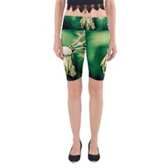 Dandelion Flower Green Chief Yoga Cropped Leggings by FunnyCow