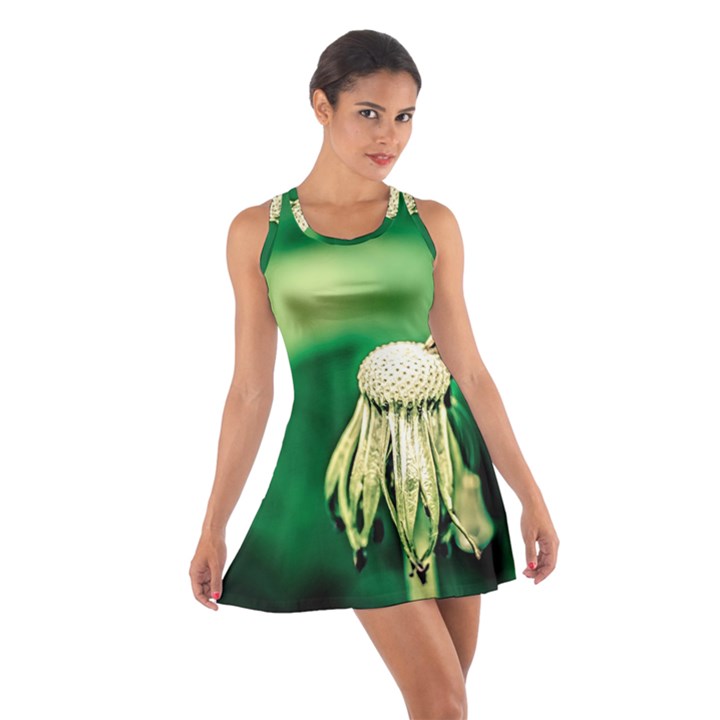 Dandelion Flower Green Chief Cotton Racerback Dress