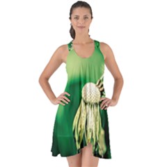 Dandelion Flower Green Chief Show Some Back Chiffon Dress by FunnyCow