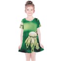 Dandelion Flower Green Chief Kids  Simple Cotton Dress View1