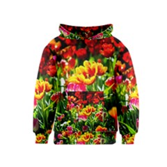 Colorful Tulips On A Sunny Day Kids  Pullover Hoodie by FunnyCow