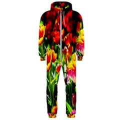 Colorful Tulips On A Sunny Day Hooded Jumpsuit (men)  by FunnyCow