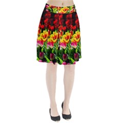 Colorful Tulips On A Sunny Day Pleated Skirt by FunnyCow