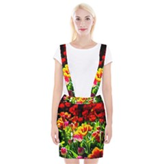 Colorful Tulips On A Sunny Day Braces Suspender Skirt by FunnyCow