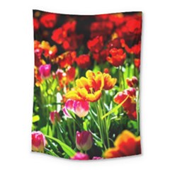 Colorful Tulips On A Sunny Day Medium Tapestry by FunnyCow