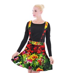 Colorful Tulips On A Sunny Day Suspender Skater Skirt by FunnyCow