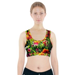 Colorful Tulips On A Sunny Day Sports Bra With Pocket by FunnyCow