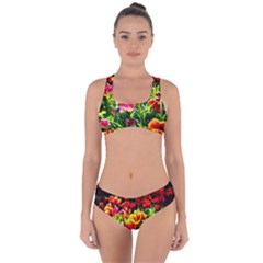 Colorful Tulips On A Sunny Day Criss Cross Bikini Set by FunnyCow