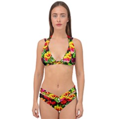 Colorful Tulips On A Sunny Day Double Strap Halter Bikini Set by FunnyCow