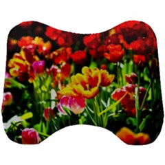 Colorful Tulips On A Sunny Day Head Support Cushion by FunnyCow