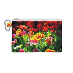 Colorful Tulips On A Sunny Day Canvas Cosmetic Bag (medium) by FunnyCow