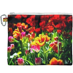 Colorful Tulips On A Sunny Day Canvas Cosmetic Bag (xxxl) by FunnyCow