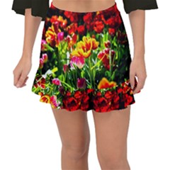 Colorful Tulips On A Sunny Day Fishtail Mini Chiffon Skirt by FunnyCow