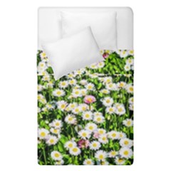 Green Field Of White Daisy Flowers Duvet Cover Double Side (single Size) by FunnyCow