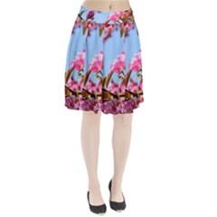 Crab Apple Blossoms Pleated Skirt by FunnyCow