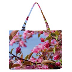 Crab Apple Blossoms Zipper Medium Tote Bag by FunnyCow