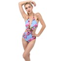 Crab Apple Blossoms Plunging Cut Out Swimsuit View1