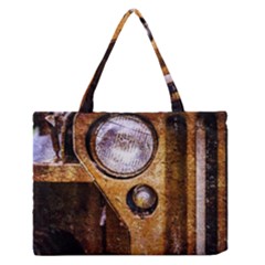 Vintage Off Roader Car Headlight Zipper Medium Tote Bag by FunnyCow