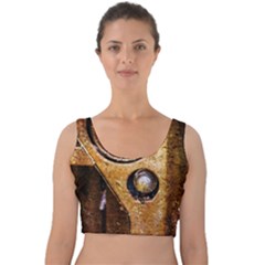 Vintage Off Roader Car Headlight Velvet Crop Top by FunnyCow