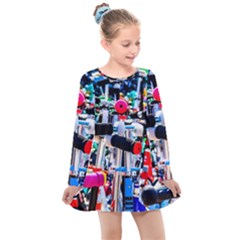 Time To Choose A Scooter Kids  Long Sleeve Dress by FunnyCow