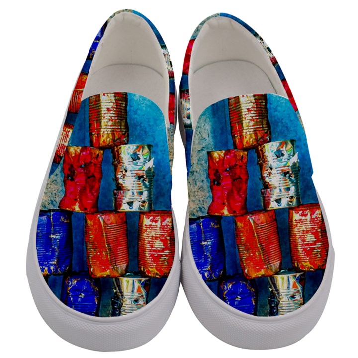 Soup Cans   After The Lunch Men s Canvas Slip Ons