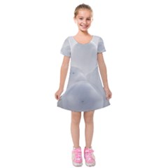 White Toy Balloons Kids  Short Sleeve Velvet Dress by FunnyCow