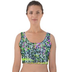 Lilacs Of The First Water Velvet Crop Top by FunnyCow