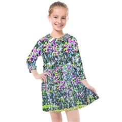 Lilacs Of The First Water Kids  Quarter Sleeve Shirt Dress by FunnyCow