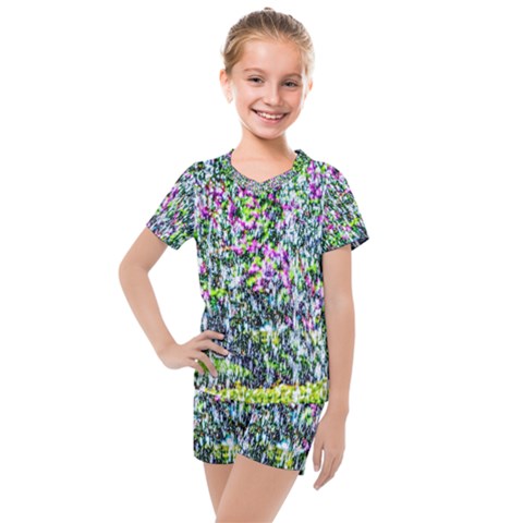 Lilacs Of The First Water Kids  Mesh Tee And Shorts Set by FunnyCow