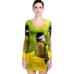 Tomtit Bird Dressed To The Season Long Sleeve Bodycon Dress by FunnyCow