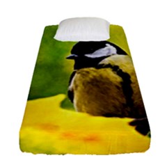 Tomtit Bird Dressed To The Season Fitted Sheet (single Size) by FunnyCow