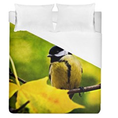 Tomtit Bird Dressed To The Season Duvet Cover (queen Size) by FunnyCow