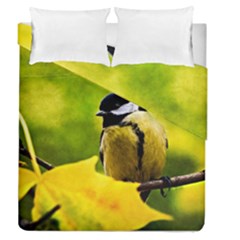 Tomtit Bird Dressed To The Season Duvet Cover Double Side (queen Size) by FunnyCow