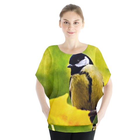 Tomtit Bird Dressed To The Season Blouse by FunnyCow