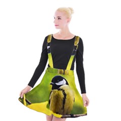 Tomtit Bird Dressed To The Season Suspender Skater Skirt by FunnyCow