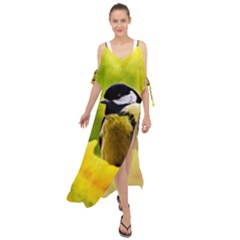 Tomtit Bird Dressed To The Season Maxi Chiffon Cover Up Dress by FunnyCow