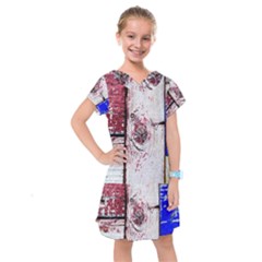 Abstract Art Of Grunge Wood Kids  Drop Waist Dress by FunnyCow