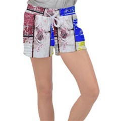 Abstract Art Of Grunge Wood Women s Velour Lounge Shorts