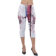 Abstract Art Of Grunge Wood Lightweight Velour Capri Leggings  by FunnyCow