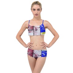 Abstract Art Of Grunge Wood Layered Top Bikini Set by FunnyCow