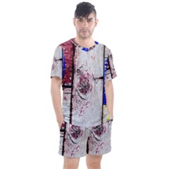 Abstract Art Of Grunge Wood Men s Mesh Tee And Shorts Set