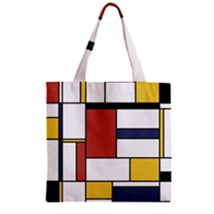 Neoplasticism Style Art Zipper Grocery Tote Bag by FunnyCow